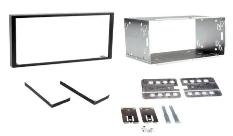 Universal 103mm Double DIN Stereo Mounting Cage & Black Trim Panel Kit