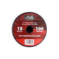 EDS EBP-15-100M 15 Gauge Single Core CCA Primary Cable | Red | 100 Metre Roll