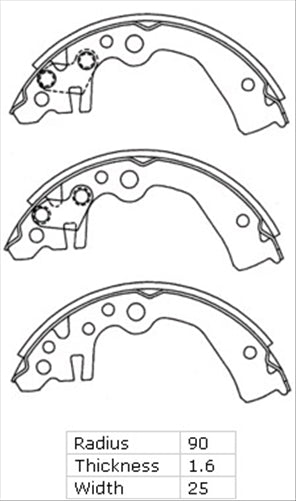 XP BRAKE SHOES NISSAN CUBE MARCH 99-06 180 X